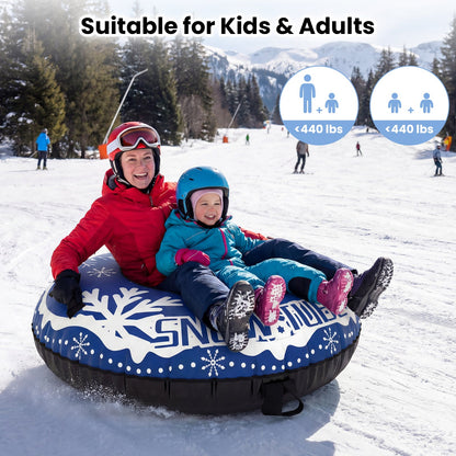 42in blue inflatable snow tube with white pattern; tow strap DirectDeals two riders on Tampa Home & Garden Store