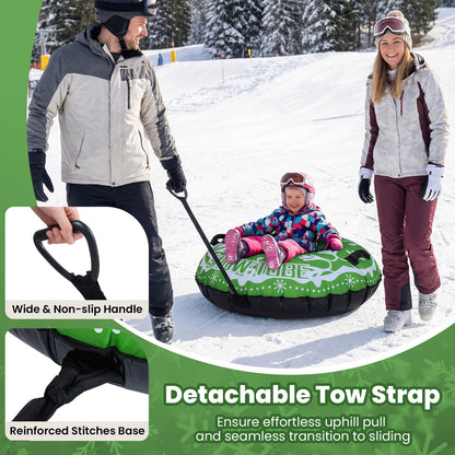 42-inch DirectDeals inflatable snow tube with tow strap, green on slope Tampa Store on Tampa Home & Garden Store