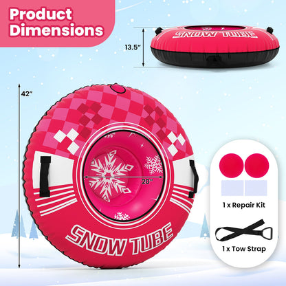 42in pink heavy-duty inflatable snow tube with detachable tow strap DirectDeals on Tampa Home & Garden Store
