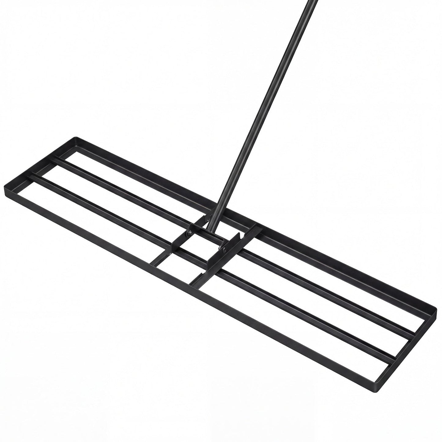 42 x 10 Inch Lawn Leveling Rake with Ergonomic Handle-Silver