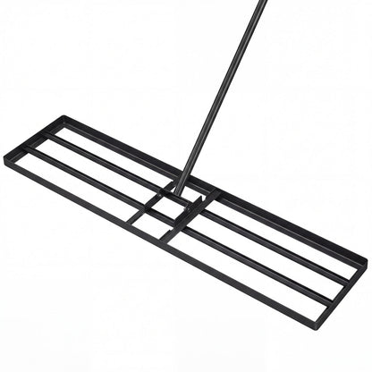 42 x 10 Inch Lawn Leveling Rake with Ergonomic Handle-Silver