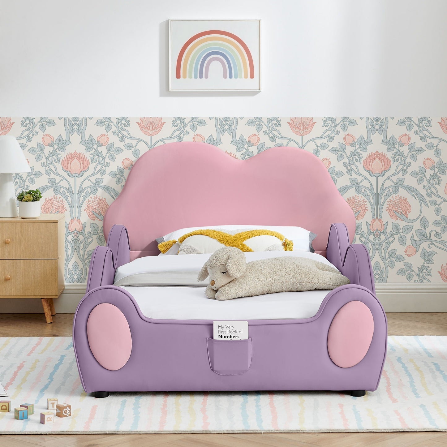 Cloud Shape Bed With Guardrails and Kid Storage