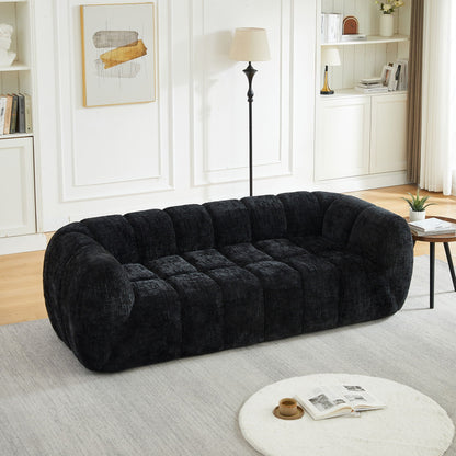 Modern Piano Key Backrest Sofa With Upholstery