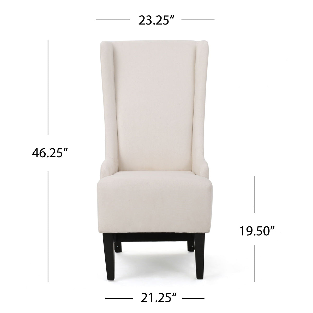 Upholstered dining chair beige with high back and birch wood legs HouseOfZazla on Tampa Home & Garden Store