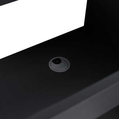 HouseOfZazla freestanding bathroom vanity in black with round metal drain on Tampa Home & Garden Store