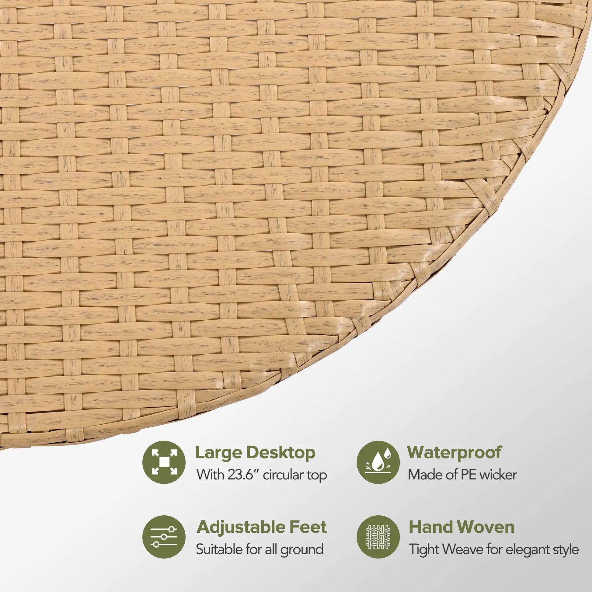 All-weather rattan wicker weave close-up for 7-piece outdoor patio set on Tampa Home & Garden Store