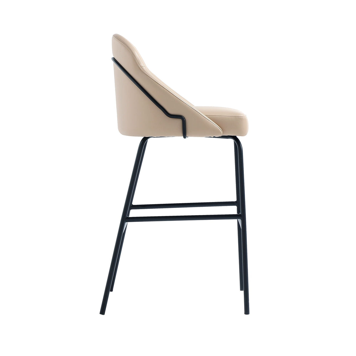 Gracie Upholstered Barstool beige seat with black frame bar height 28–30 in HouseOfZazla on Tampa Home & Garden Store