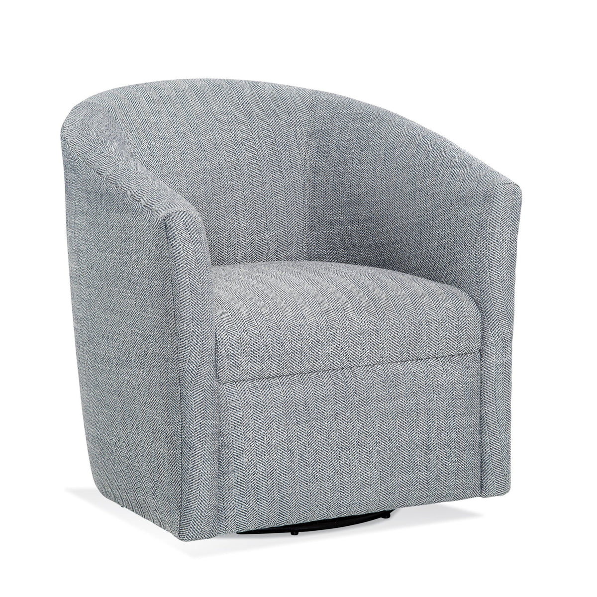 Lainey Swivel Barrel Chair gray herringbone fabric 360 rotation HouseOfZazla on Tampa Home & Garden Store