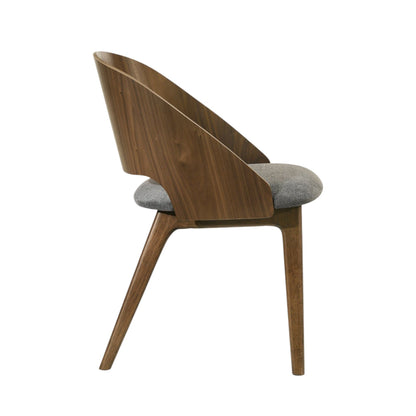 Delmon Side Chair Set with Padded Seat in dark walnut wood, fabric cushion by HouseOfZazla on Tampa Home & Garden Store