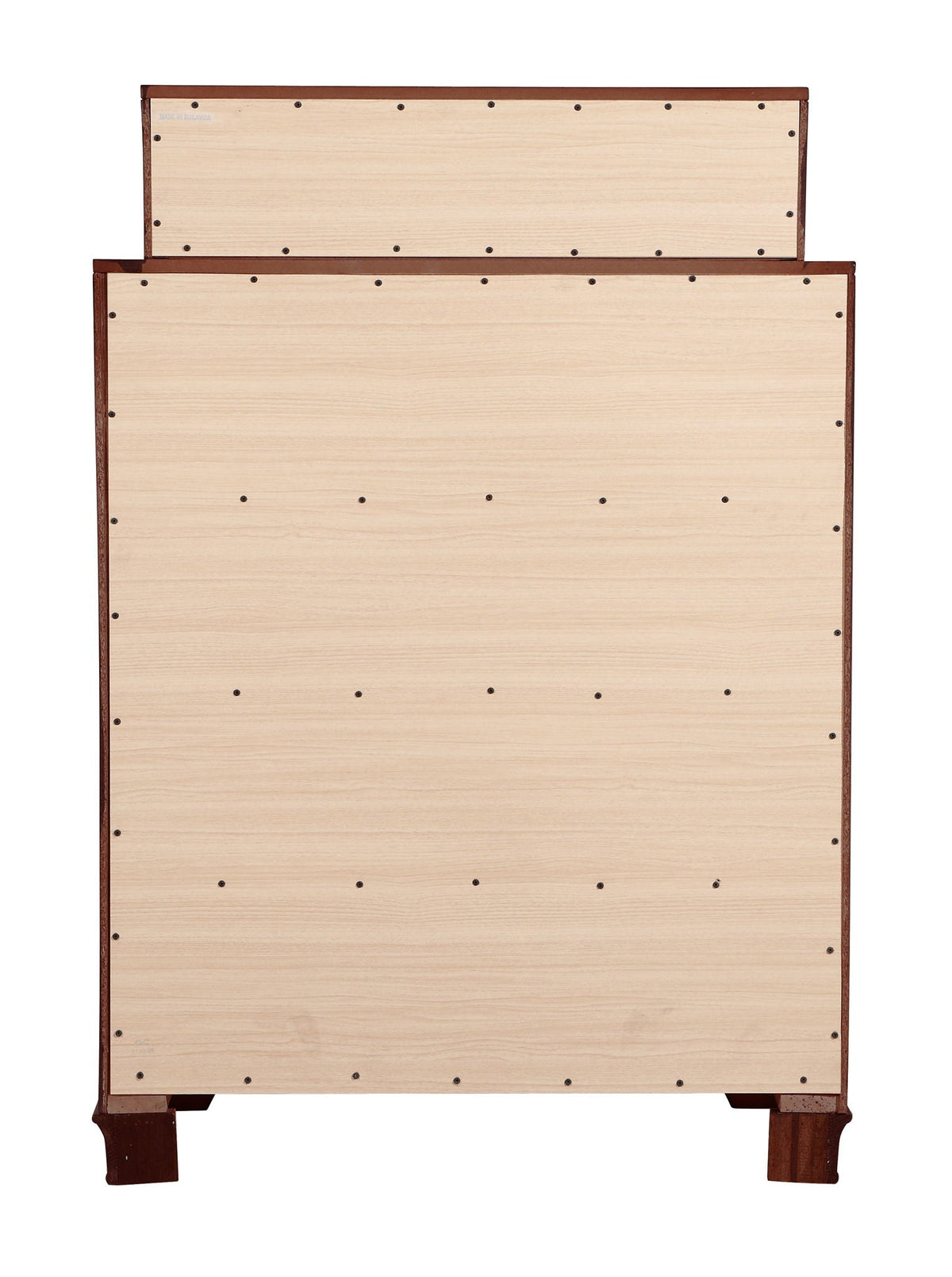 Real Wood Veneer Chest with Dove-Tailed Drawers two-chest light brown veneer with dark trim on Tampa Home & Garden Store