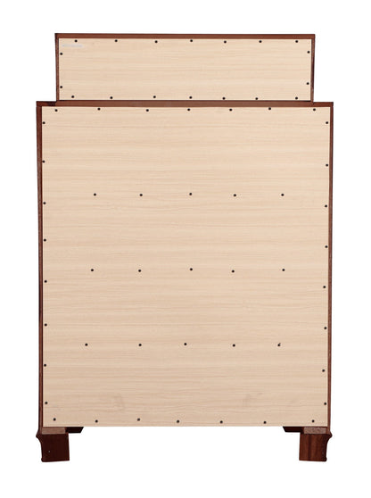Real Wood Veneer Chest with Dove-Tailed Drawers two-chest light brown veneer with dark trim on Tampa Home & Garden Store