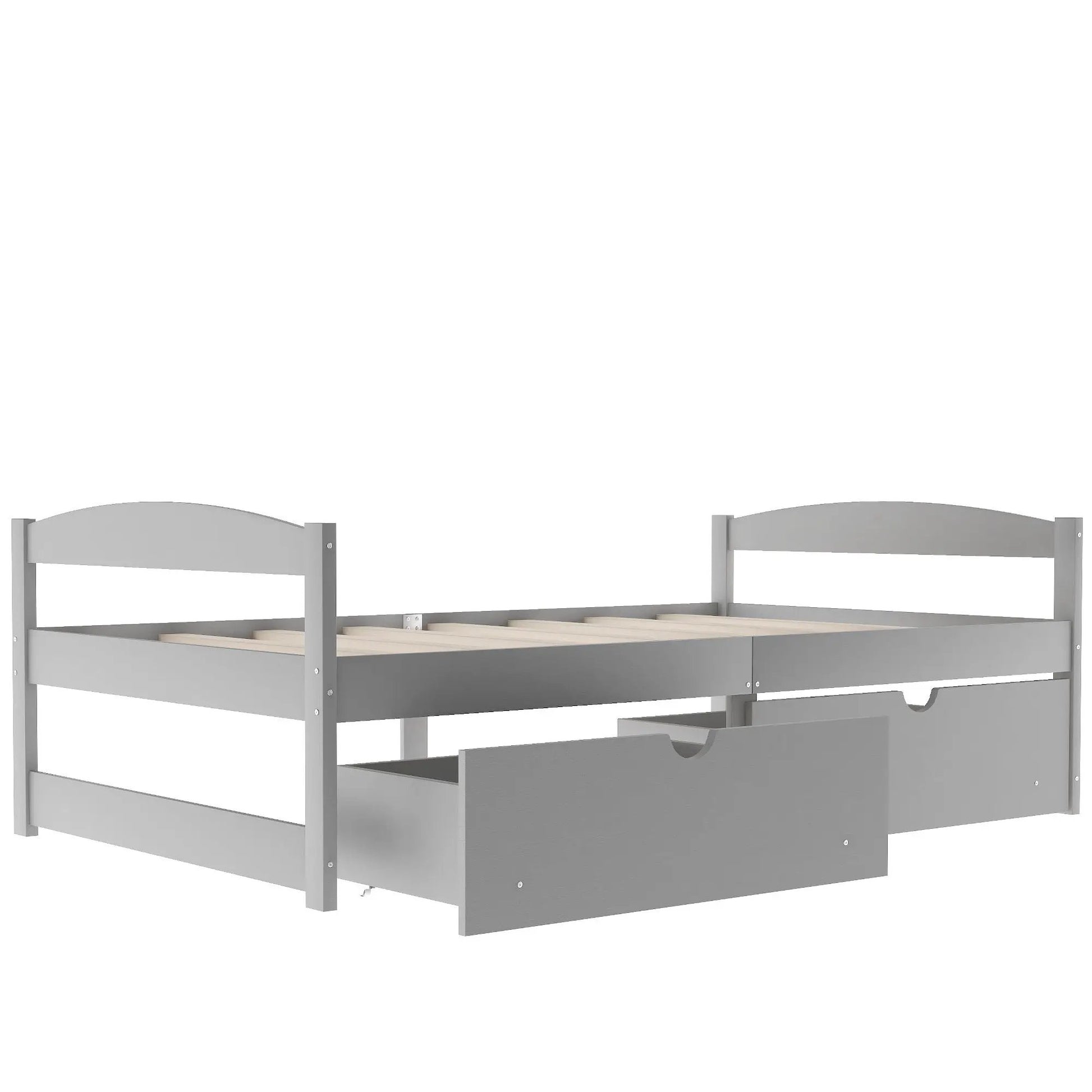 Platform bed with 2 drawers in grey wood by Unique Piece Furniture on Tampa Home & Garden Store