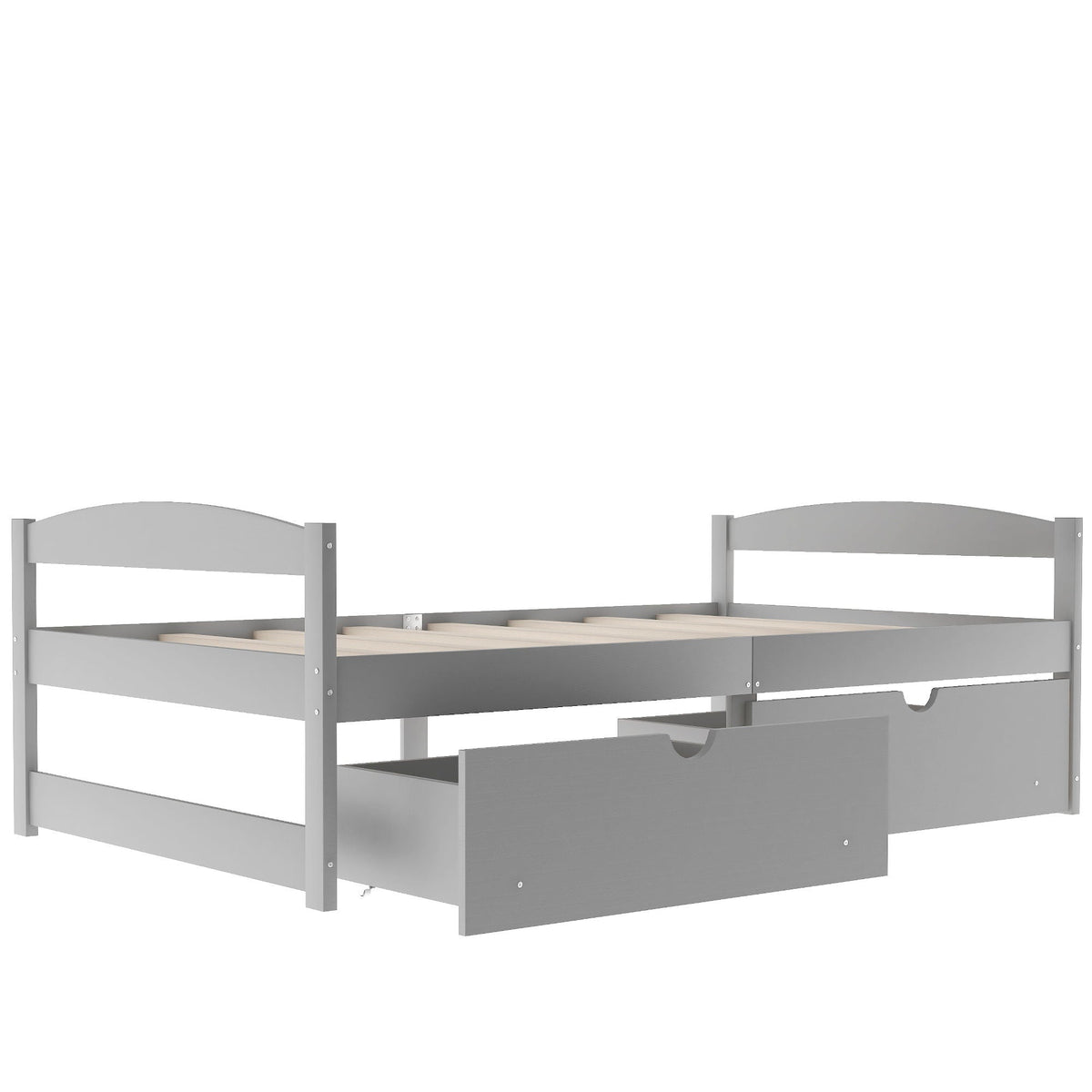 Platform Bed With 2 Drawers gray finish, twin storage bed by HouseOfZazla on Tampa Home & Garden Store