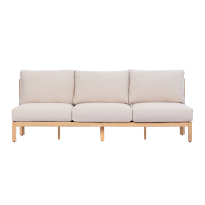 Outdoor Acacia Wood Rope Braided 3 Seater Sofa