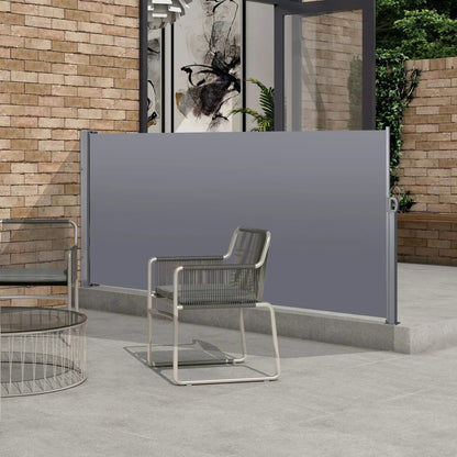 Retractable side screen awning gray UV resistant waterproof privacy screen by Unique Piece on Tampa Home & Garden Store