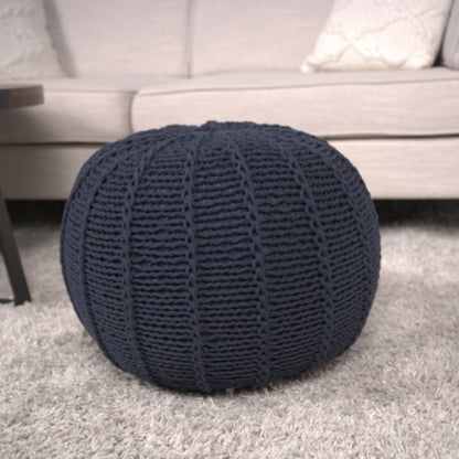 Bordeaux Knitted Pouf Ottoman and Floor Cushion