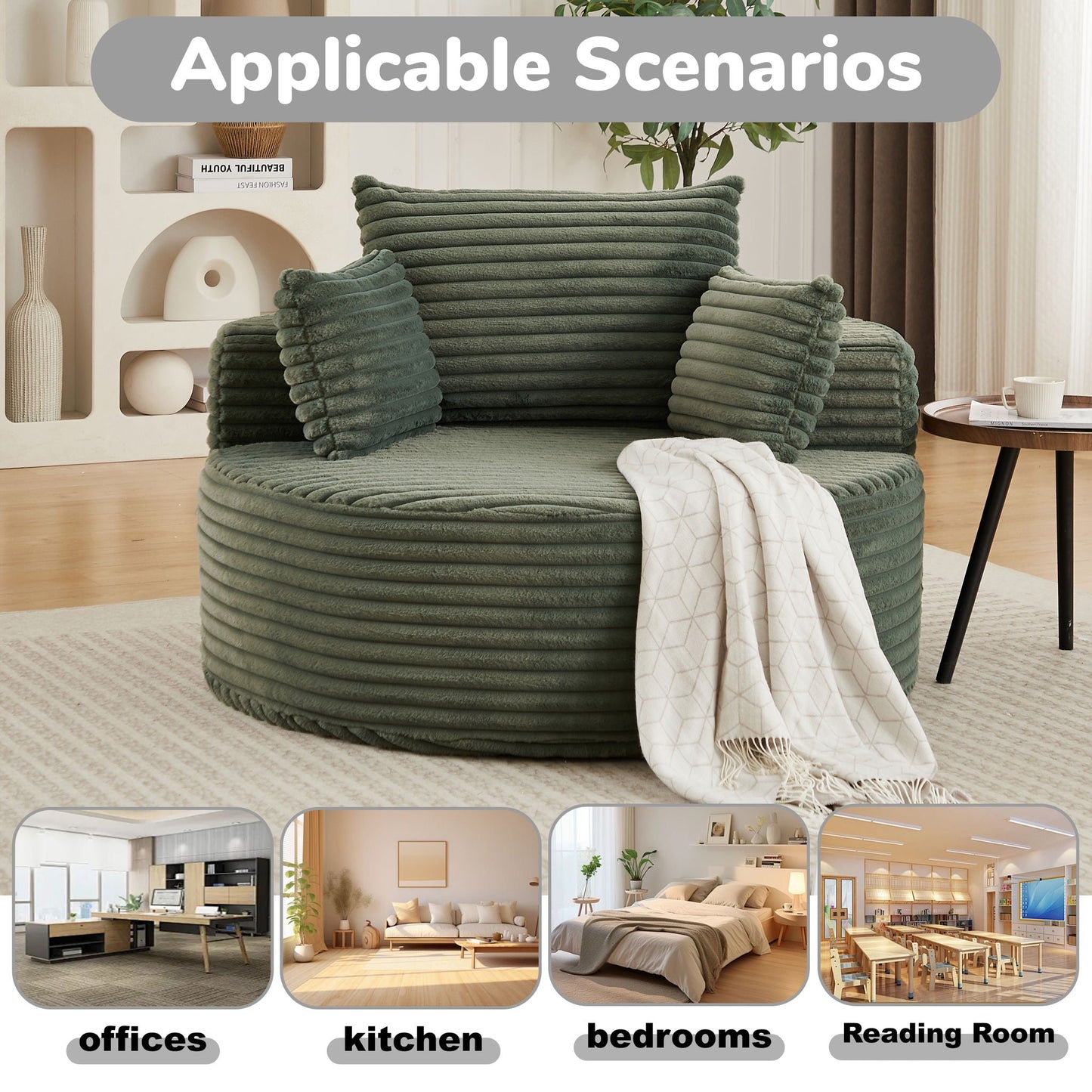Modern single sofa with a backrest pillow