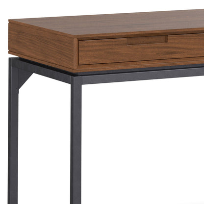 Mid-century writing desk with storage, walnut finish and black metal legs by HouseOfZazla on Tampa Home & Garden Store