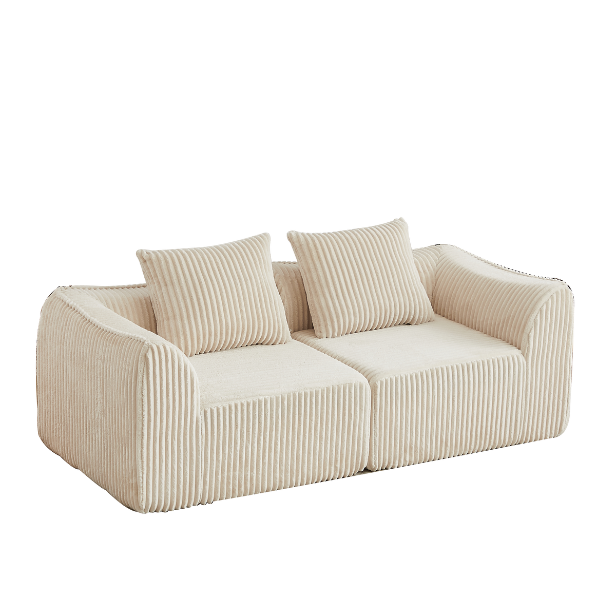 Minimalist Corduroy Sofa and a Curved Back