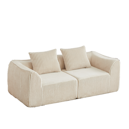 Minimalist Corduroy Sofa and a Curved Back