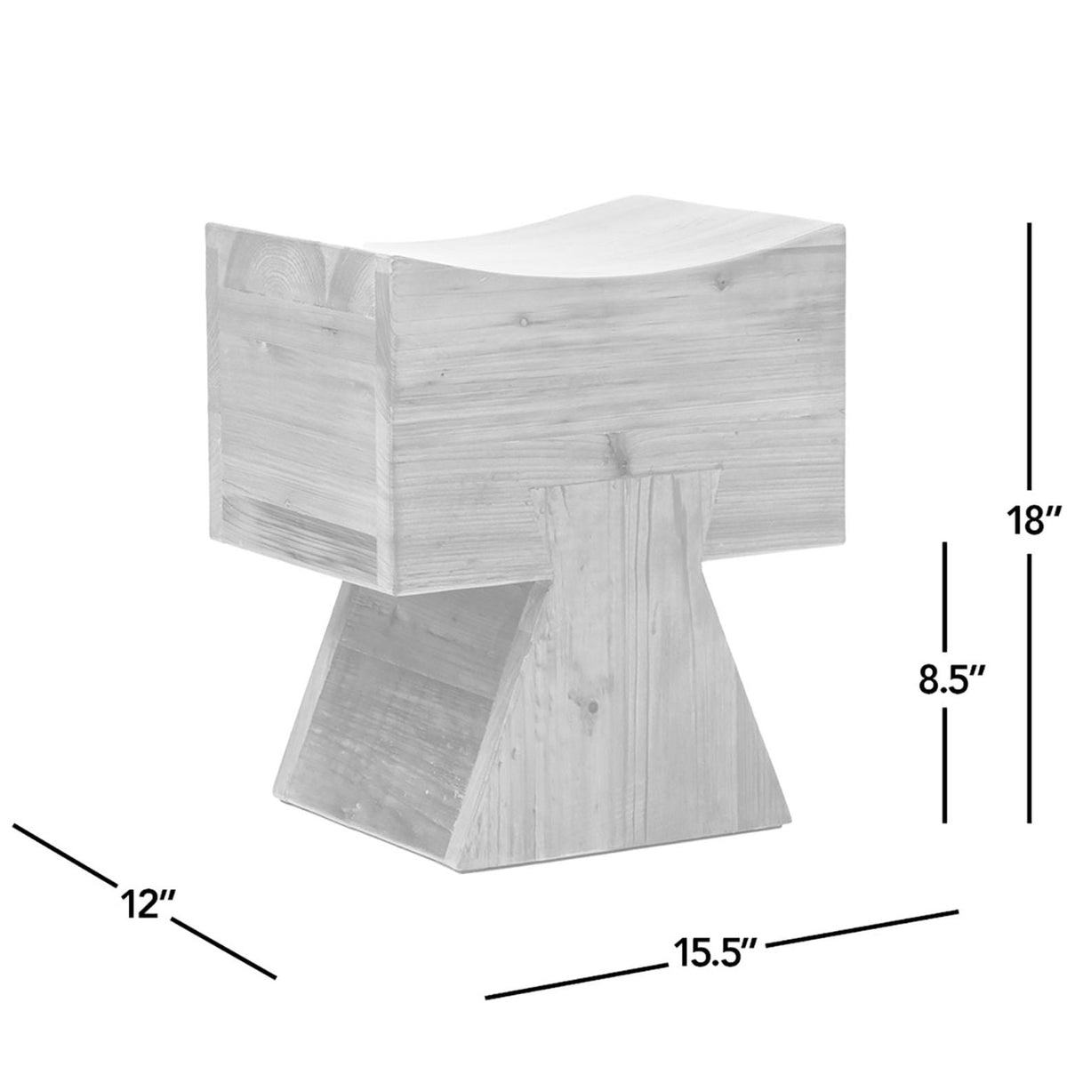 Brown reclaimed wood stool ottoman with sculptural saddle seat by HouseOfZazla, storage ottoman on Tampa Home & Garden Store