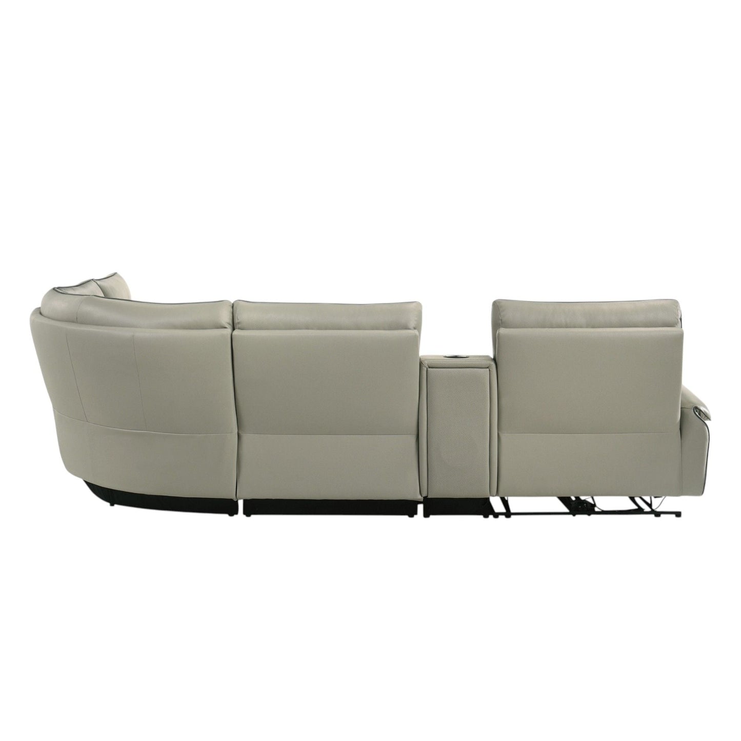 Jayke Power Motion Sectional Sofa light gray leather reclining chaise by HouseOfZazla on Tampa Home & Garden Store