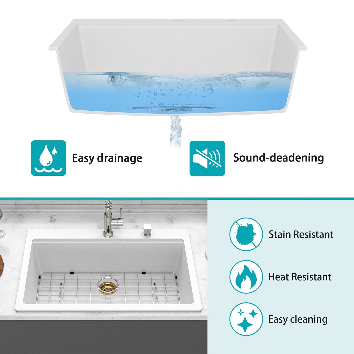Quartz Composite Workstation Kitchen Sink
