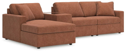 Modmax Sectional Sofa In Spice Fabric Performance
