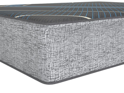 Mattress Tempagel by Restonic plush smooth-top gray cover with blue coils HouseOfZazla on Tampa Home & Garden Store