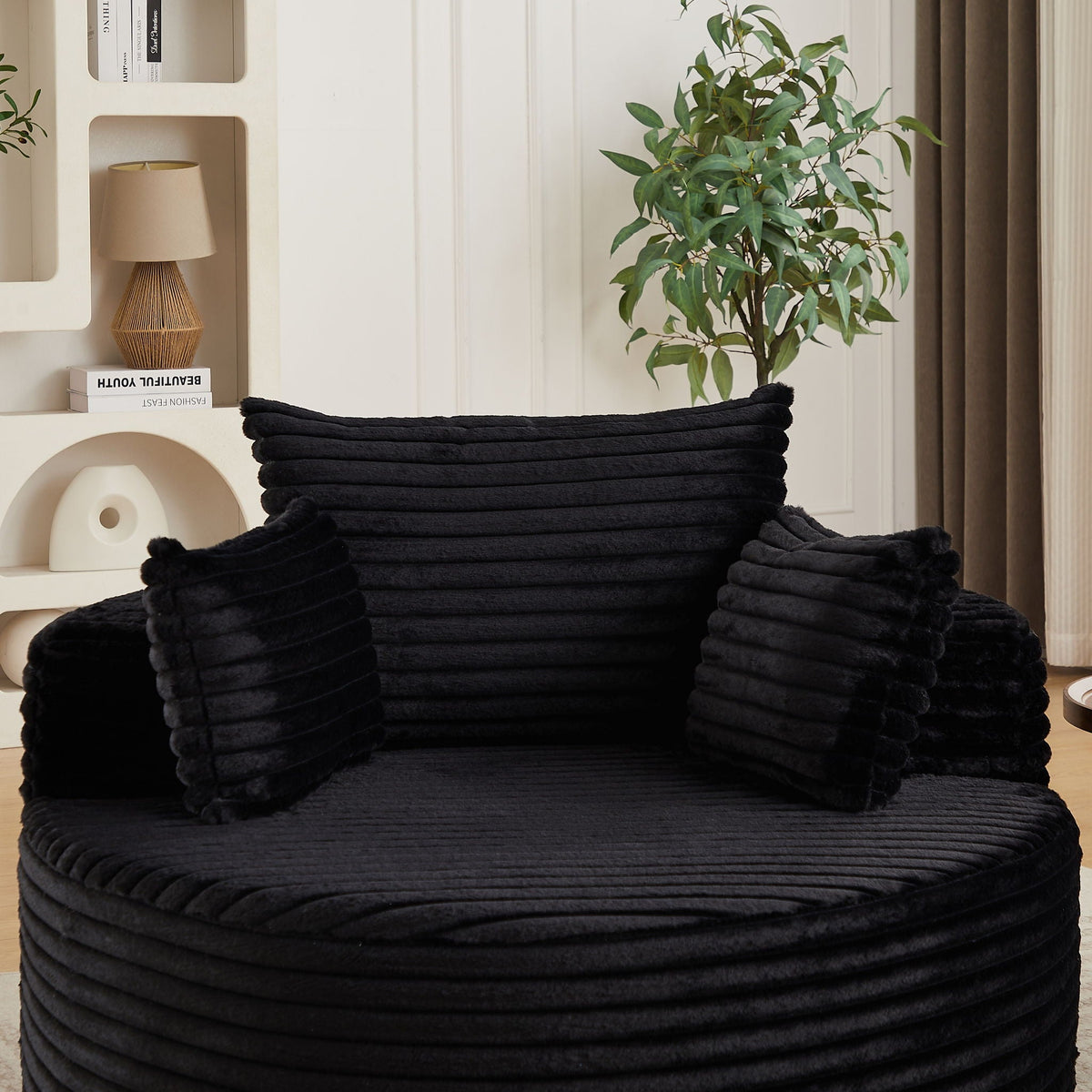 Modern single sofa with a backrest pillow