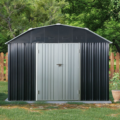 Outdoor Metal Shed With Arch Roof And Doors