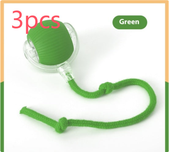 Cat toy rolling ball with green rope for self-entertainment, 3pcs set on Tampa Home & Garden Store