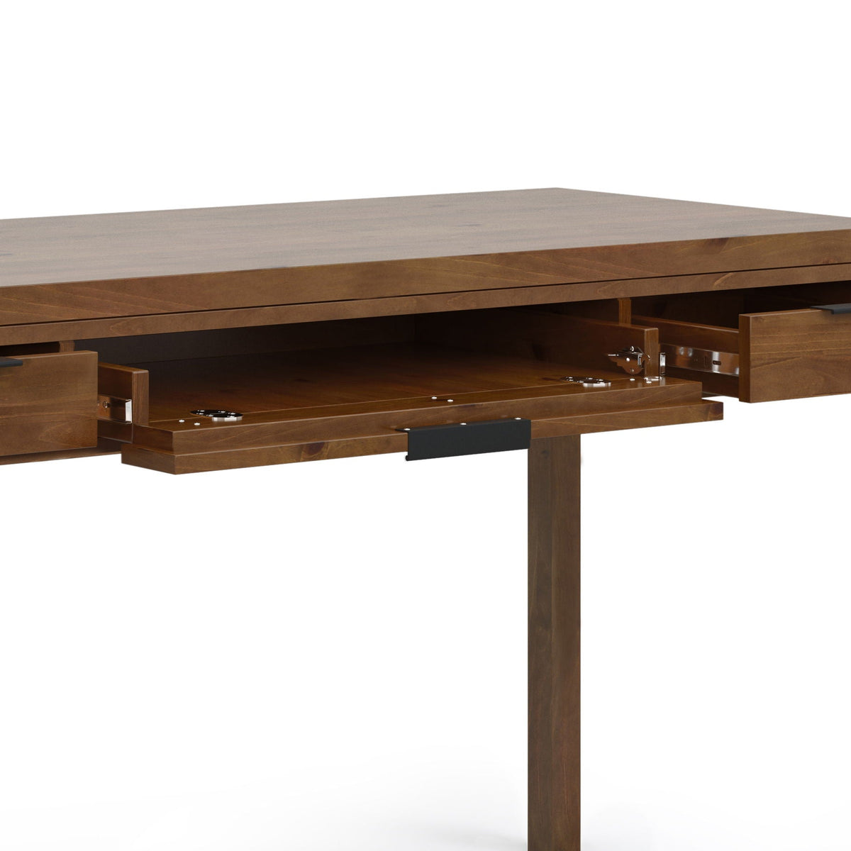 Handcrafted solid wood writing desk with multiple drawers in warm brown finish on Tampa Home & Garden Store