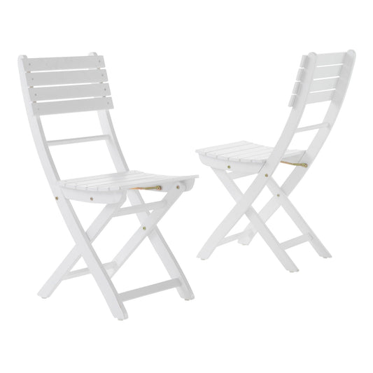 Outdoor Foldable Wood Dining Chair Set of Two