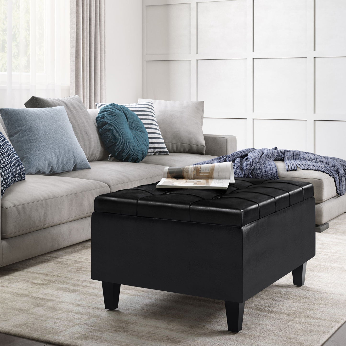 Harrison Upholstered Coffee Table Storage Ottoman