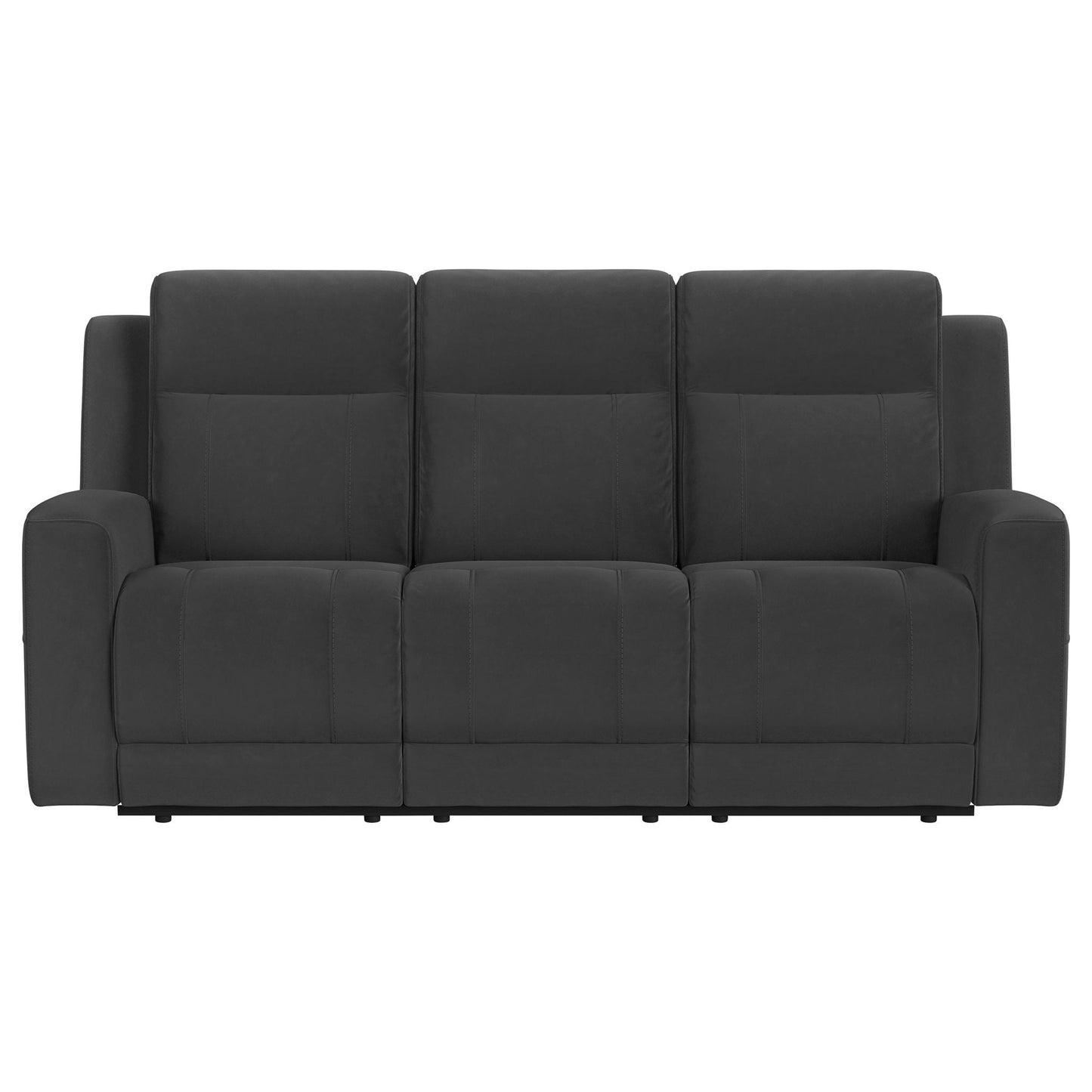 Slater 2-Piece Reclining Sofa Set with Manual Recline in dark gray faux leather on Tampa Home & Garden Store