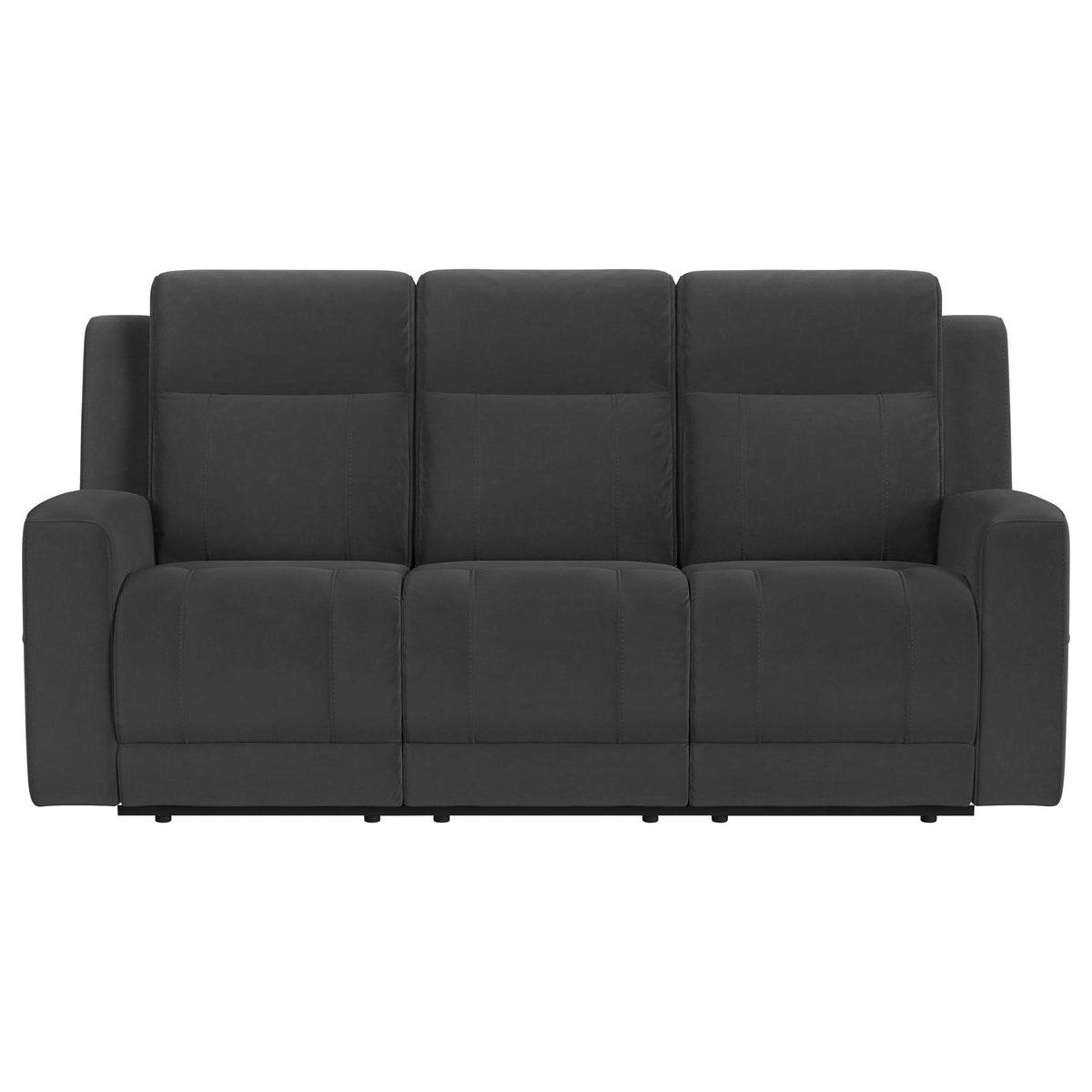 Slater 2-Piece Reclining Sofa Set with Manual Recline in dark gray faux leather on Tampa Home & Garden Store