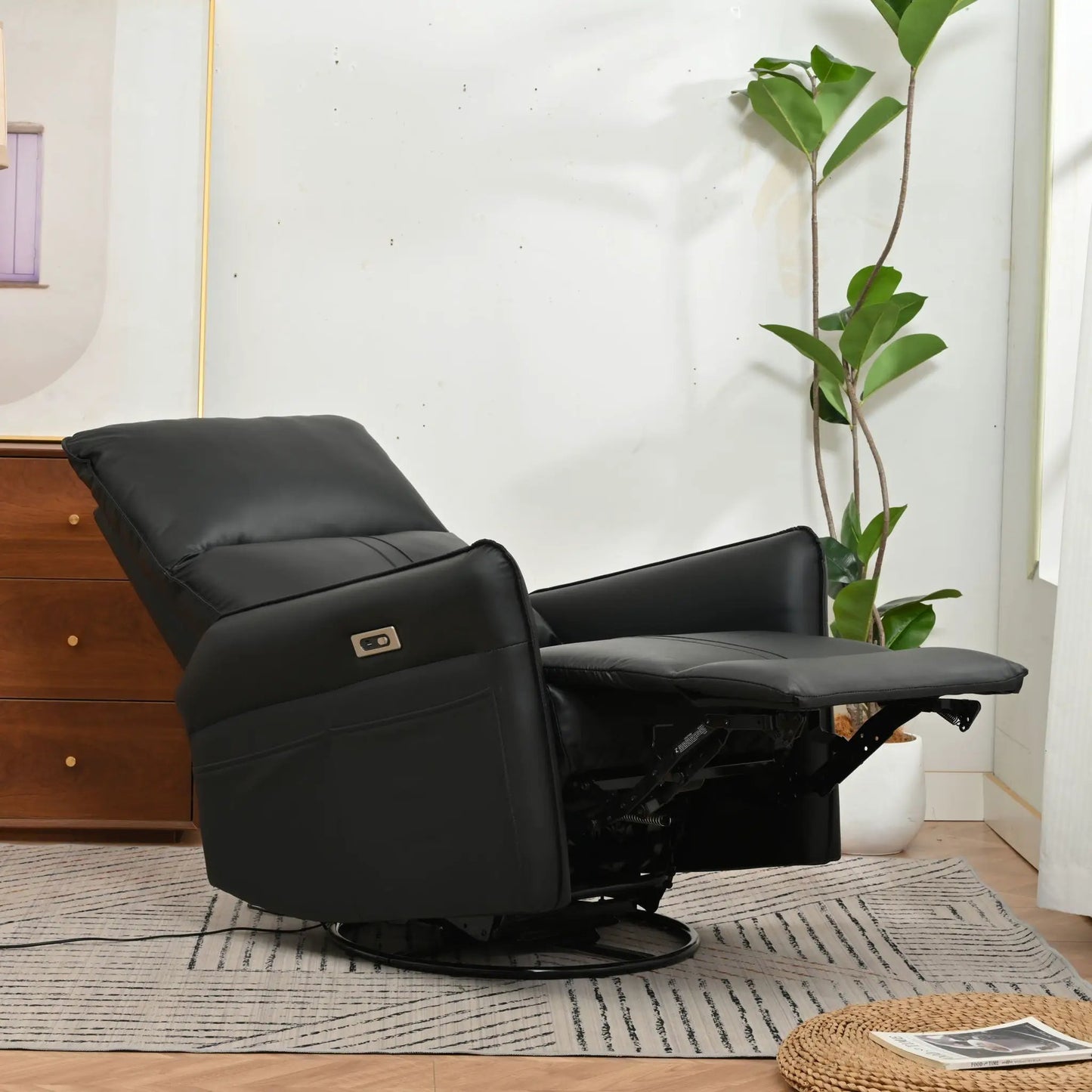 270 Degree Power Swivel Rocker Recliner With USB