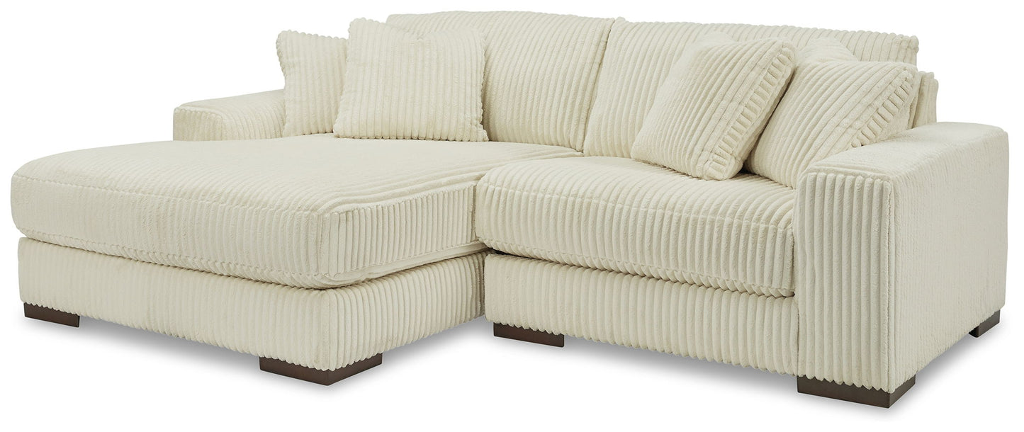 Lindyn Sectional Sofa with Cord Upholstery