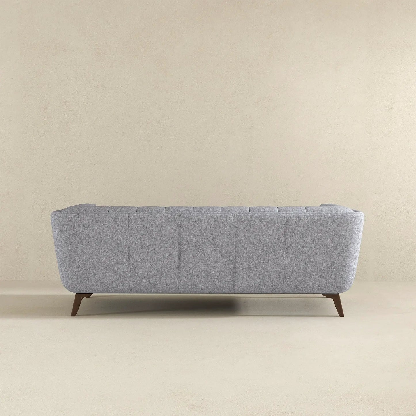 Addison mid-century tufted sofa in gray fabric with tapered wooden legs by Unique Piece Furniture on Tampa Home & Garden Store