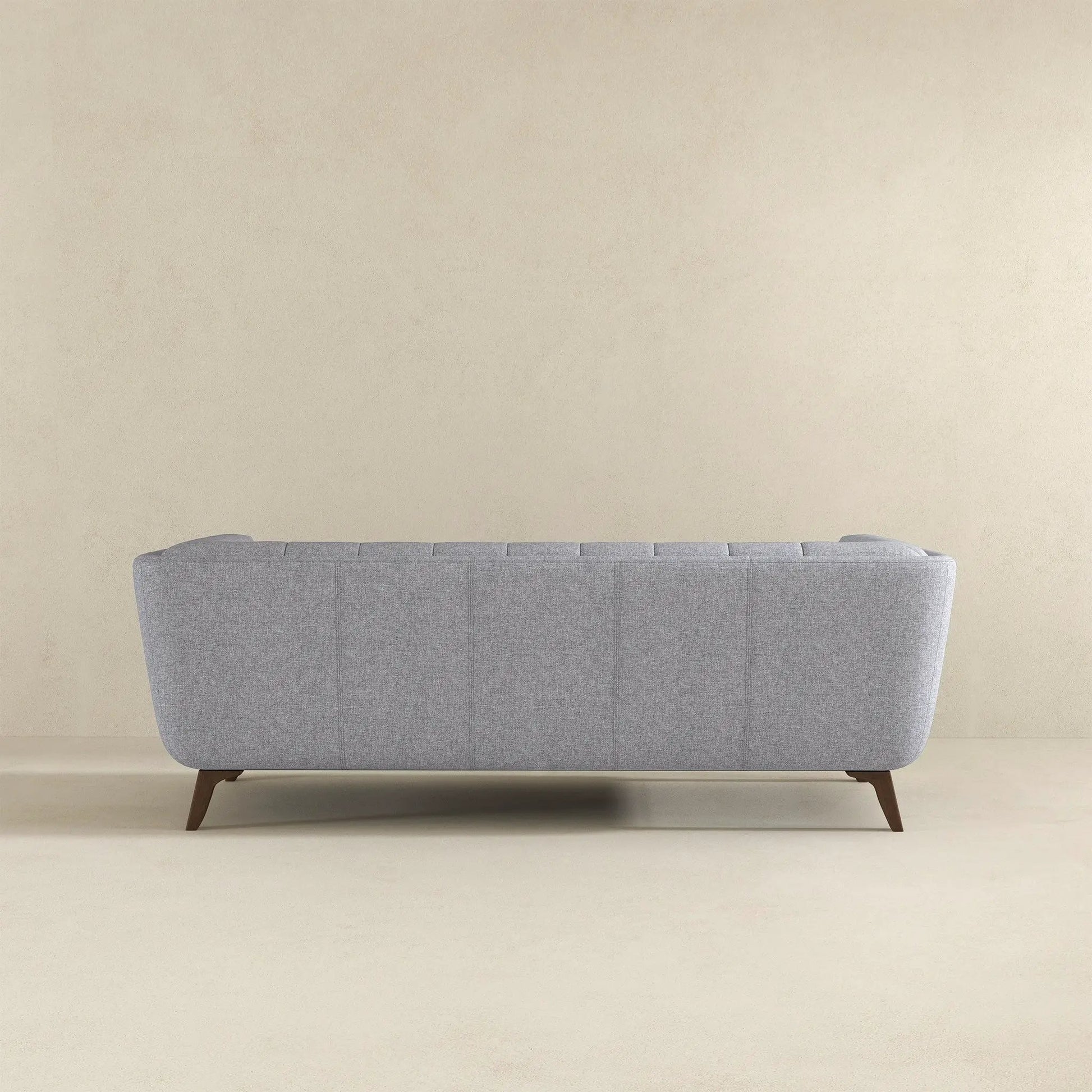 Addison mid-century tufted sofa in gray fabric with tapered wooden legs by Unique Piece Furniture on Tampa Home & Garden Store