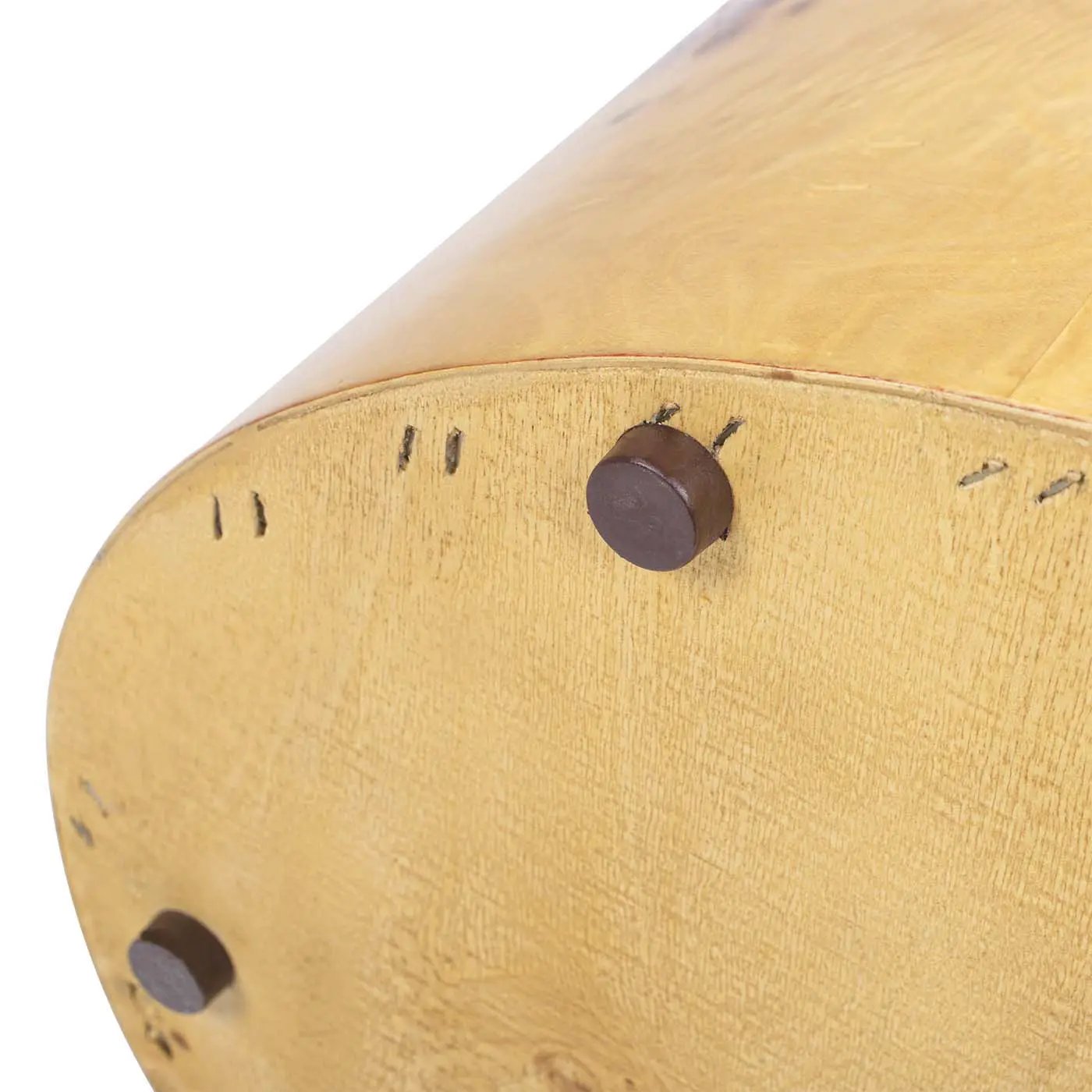 Nebula Accent Oval Pillar Side Table distressed yellow wood with dark round feet on Tampa Home & Garden Store