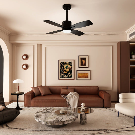 42inch Ceiling Fan with Light and Remote 3CCT LED with Memory 4H Timer 6 Speeds-Black - Tampa Home & Garden Store