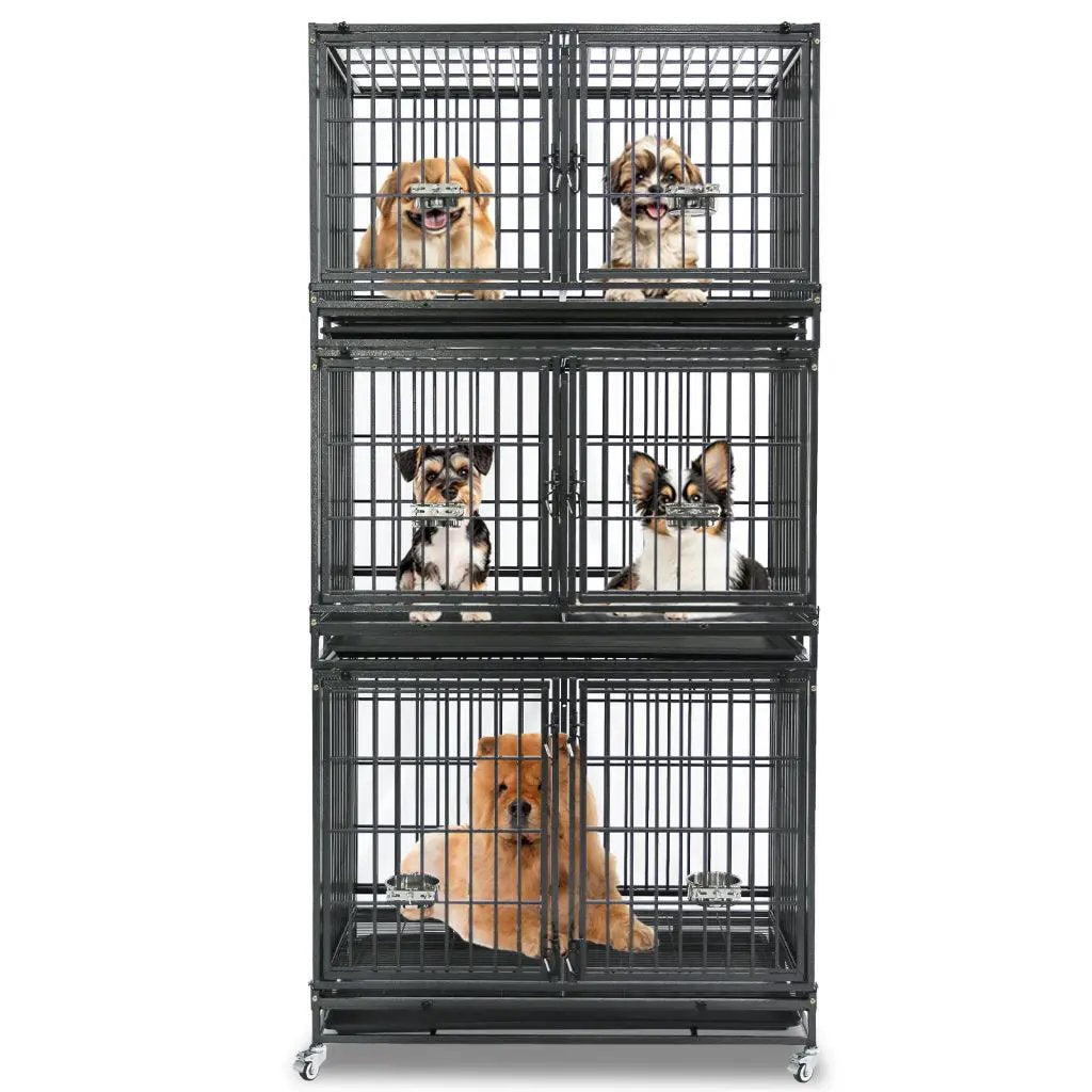 43" Three-Tier Foldable Dog Crate 43TTS - Tampa Home & Garden Store