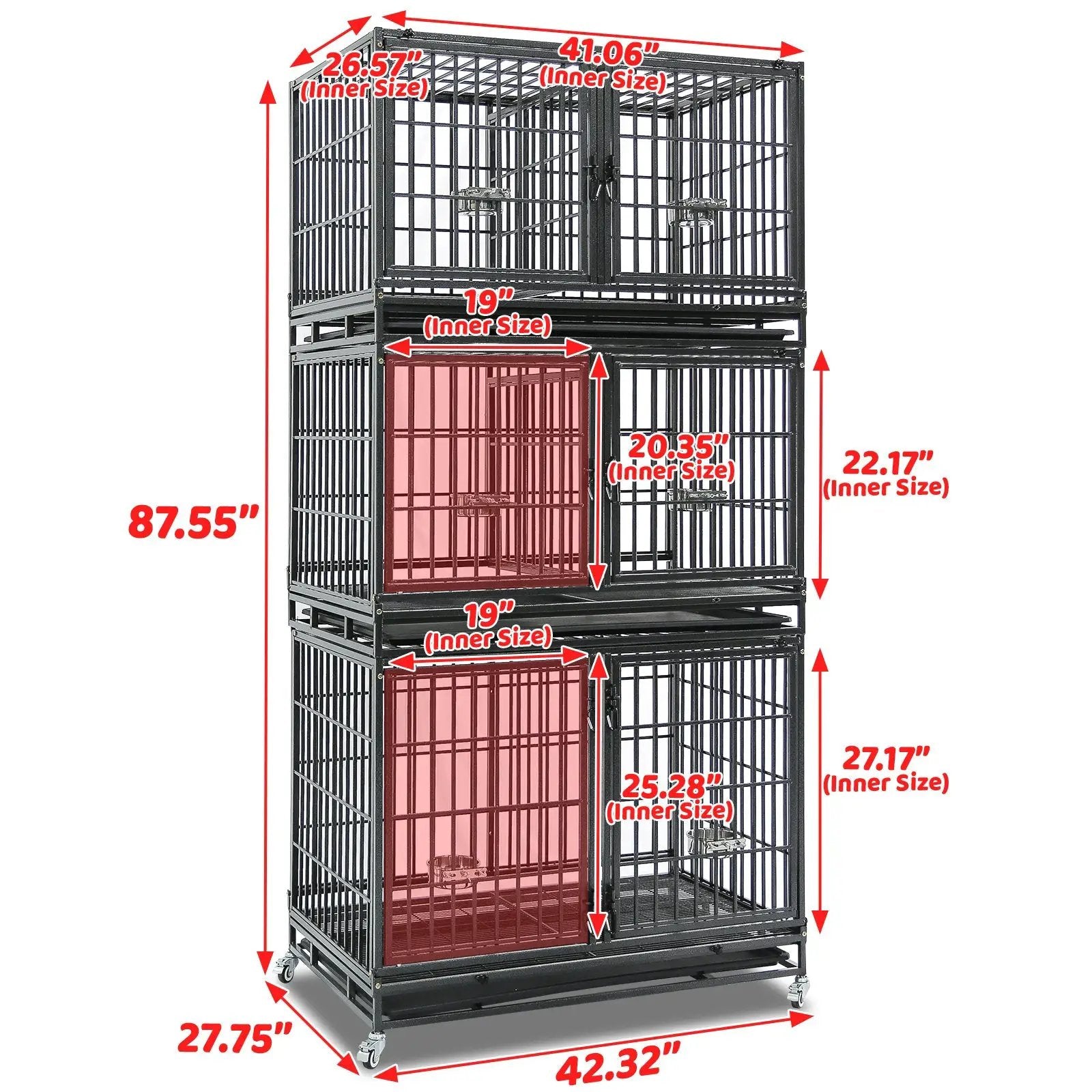 43" Three-Tier Foldable Dog Crate 43TTS - Tampa Home & Garden Store