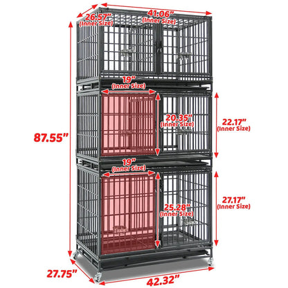 43" Three-Tier Foldable Dog Crate 43TTS - Tampa Home & Garden Store