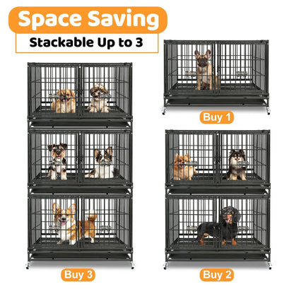 43" Three-Tier Foldable Dog Crate 43TTS - Tampa Home & Garden Store