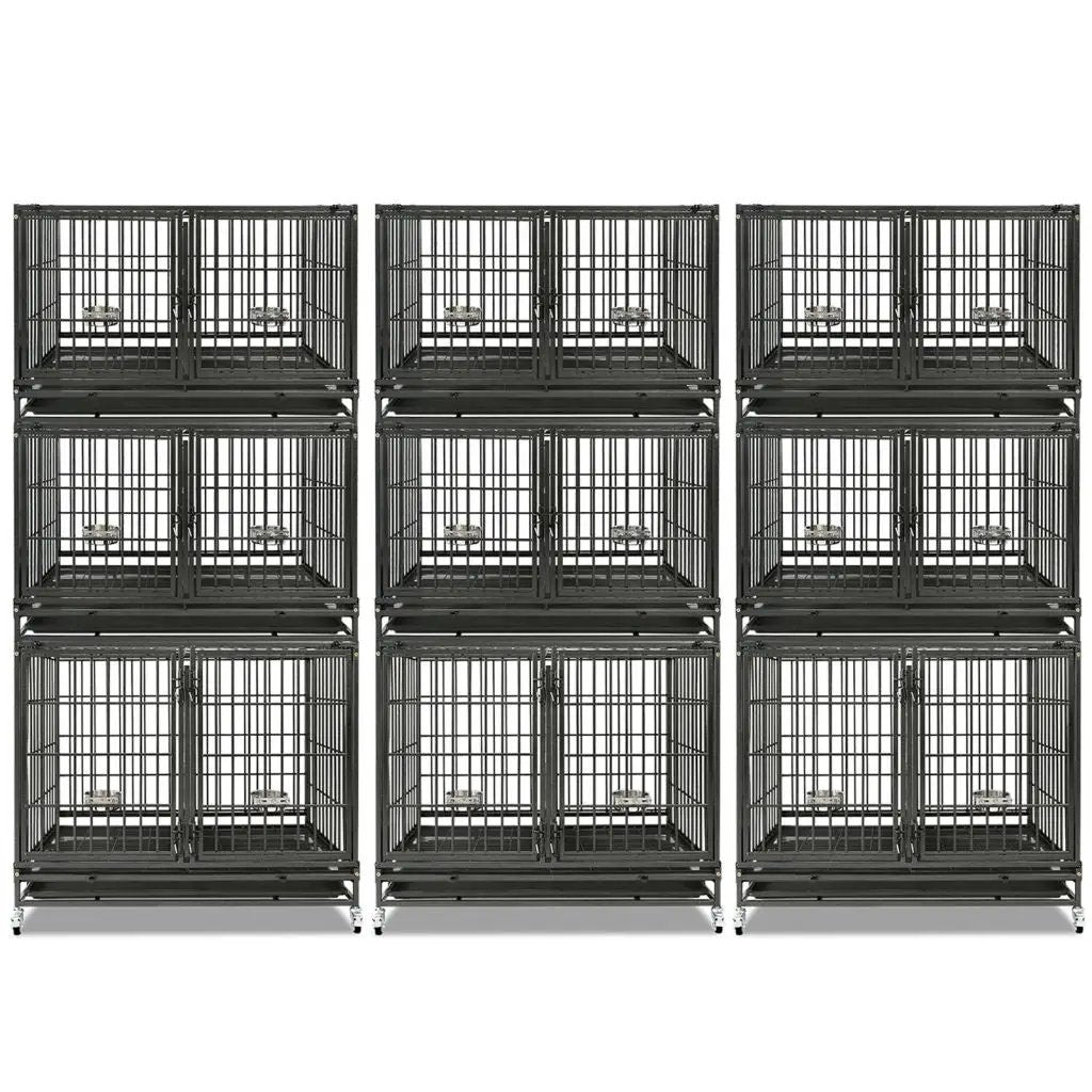 43" Three-Tier Foldable Dog Crate 43TTS - Tampa Home & Garden Store