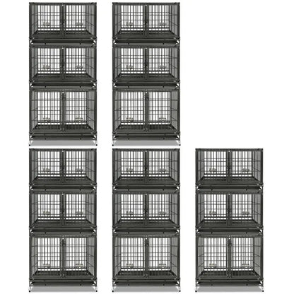 43" Three-Tier Foldable Dog Crate 43TTS - Tampa Home & Garden Store
