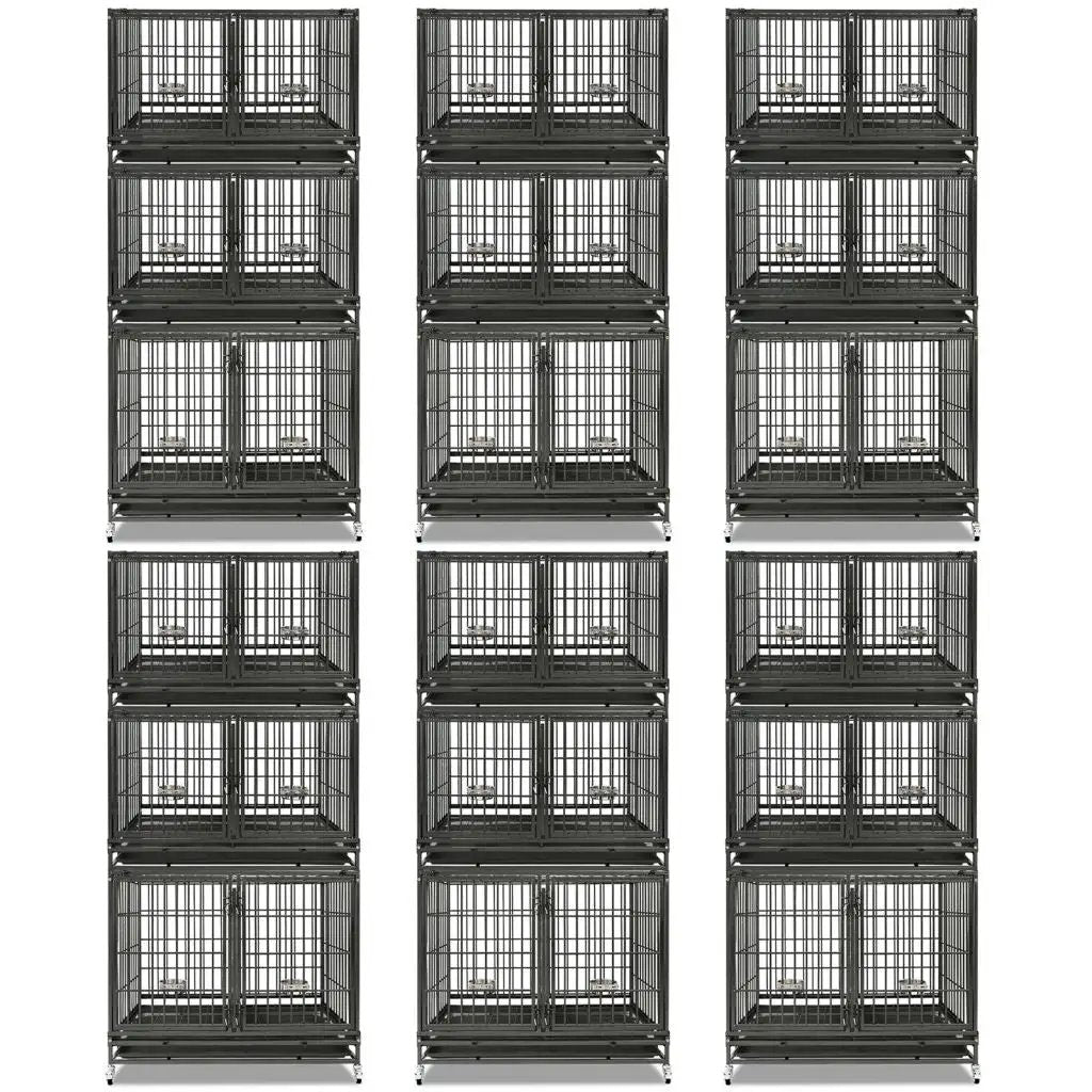 43" Three-Tier Foldable Dog Crate 43TTS - Tampa Home & Garden Store